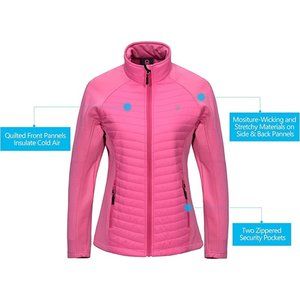 Little Donkey Andy HOT PINK women LARGE Insulated Hiking - Running Jacket NWOT !